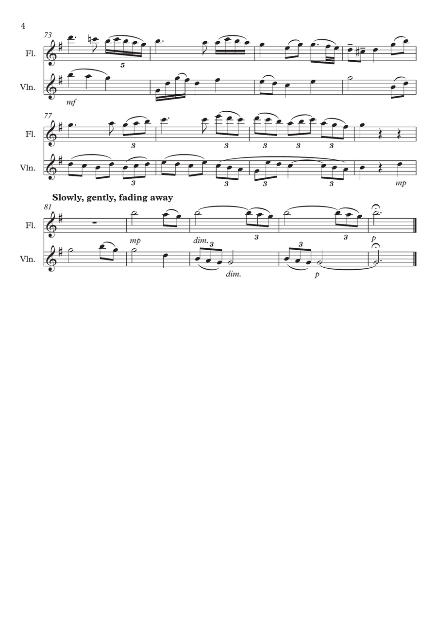 Amazing Grace! Variations for Flute and Violin Flute scores gallery preview page 4