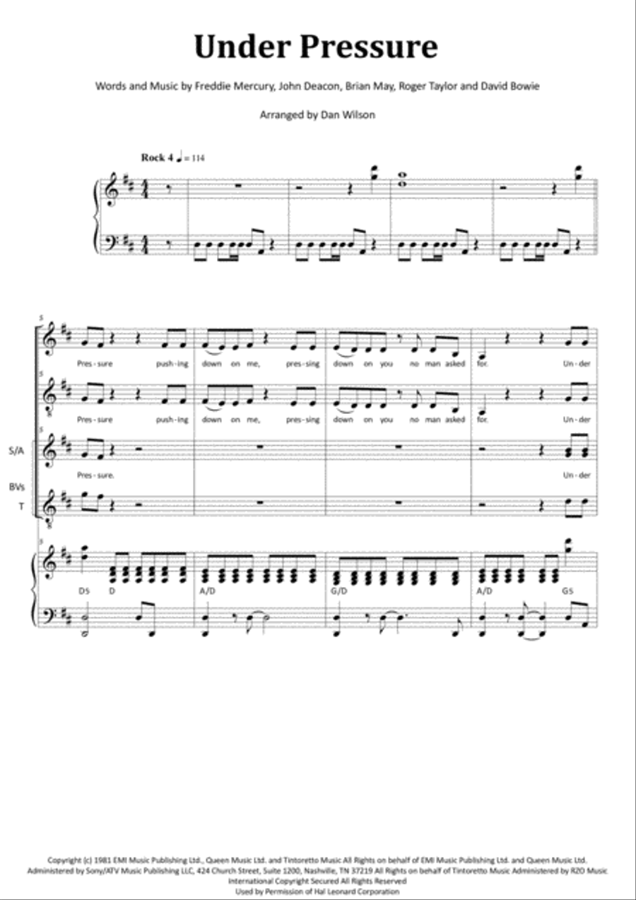Under Pressure 3-Part scores gallery preview page 1