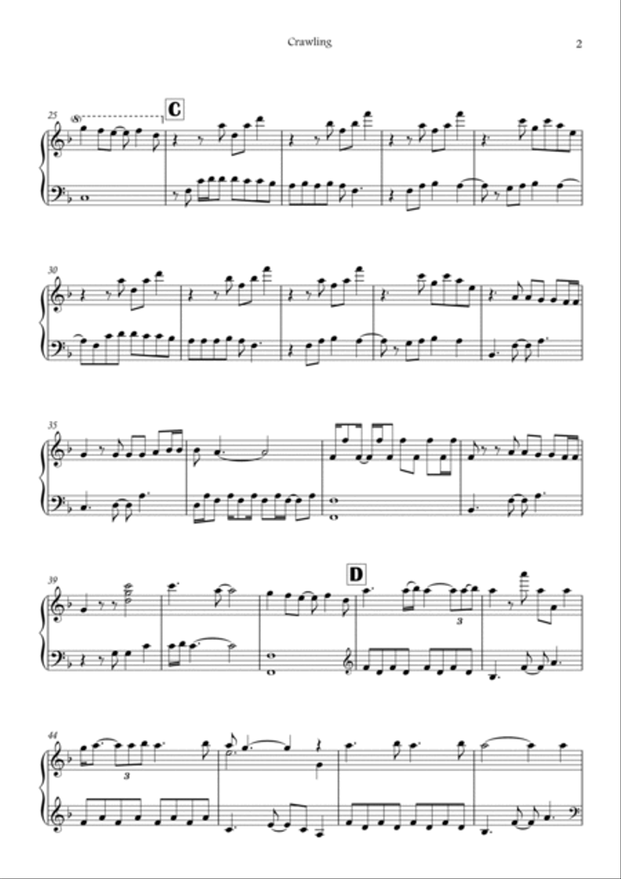 Crawling Piano Solo scores gallery preview page 2