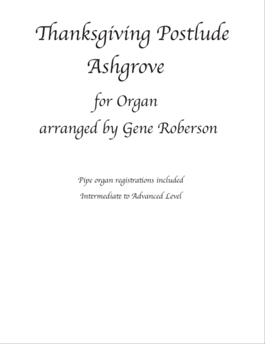 Thanksgiving Postlude for Organ (Ashgrove)