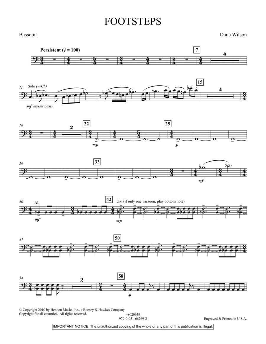 Footsteps - Bassoon Bassoon scores gallery preview page 1