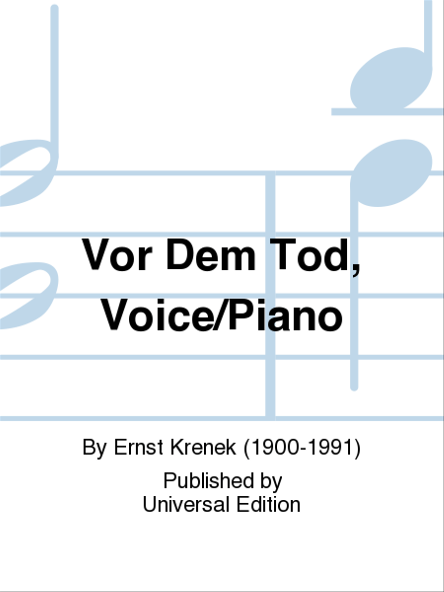 Vor Dem Tod, Voice/Pf Voice scores gallery preview page 1