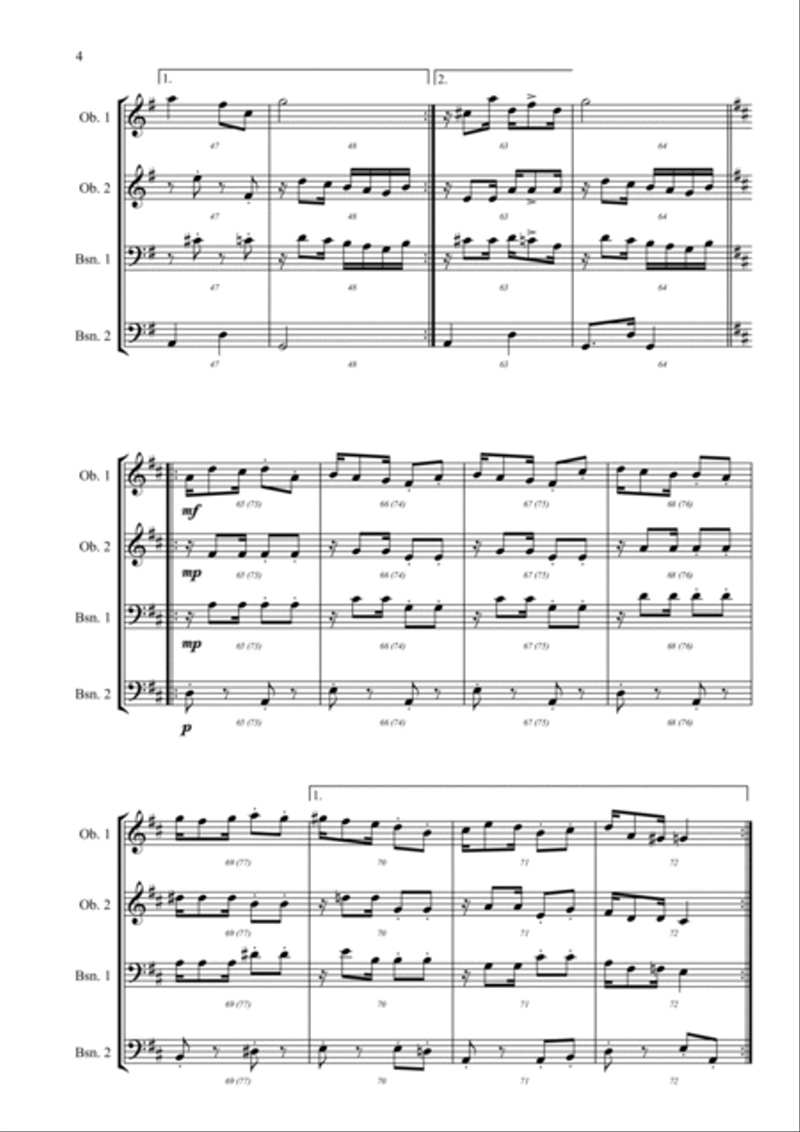 Two Brazilian dance Woodwind Quartet scores gallery preview page 4