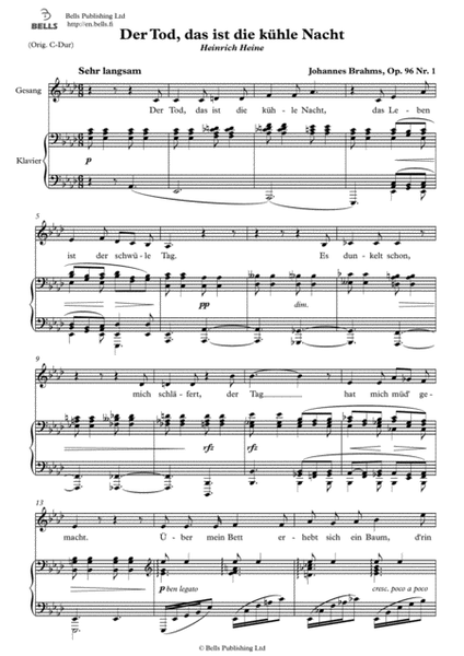Der Tod, das ist die kuhle Nacht, Op. 96 No. 1 (A-flat Major)