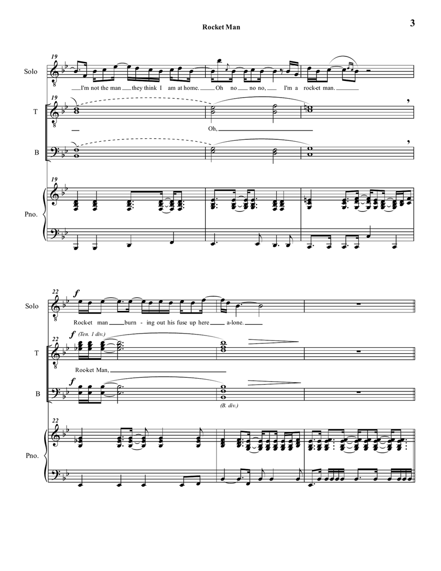 Rocket Man (I Think It's Gonna Be A Long Long Time) TTBB scores gallery preview page 3