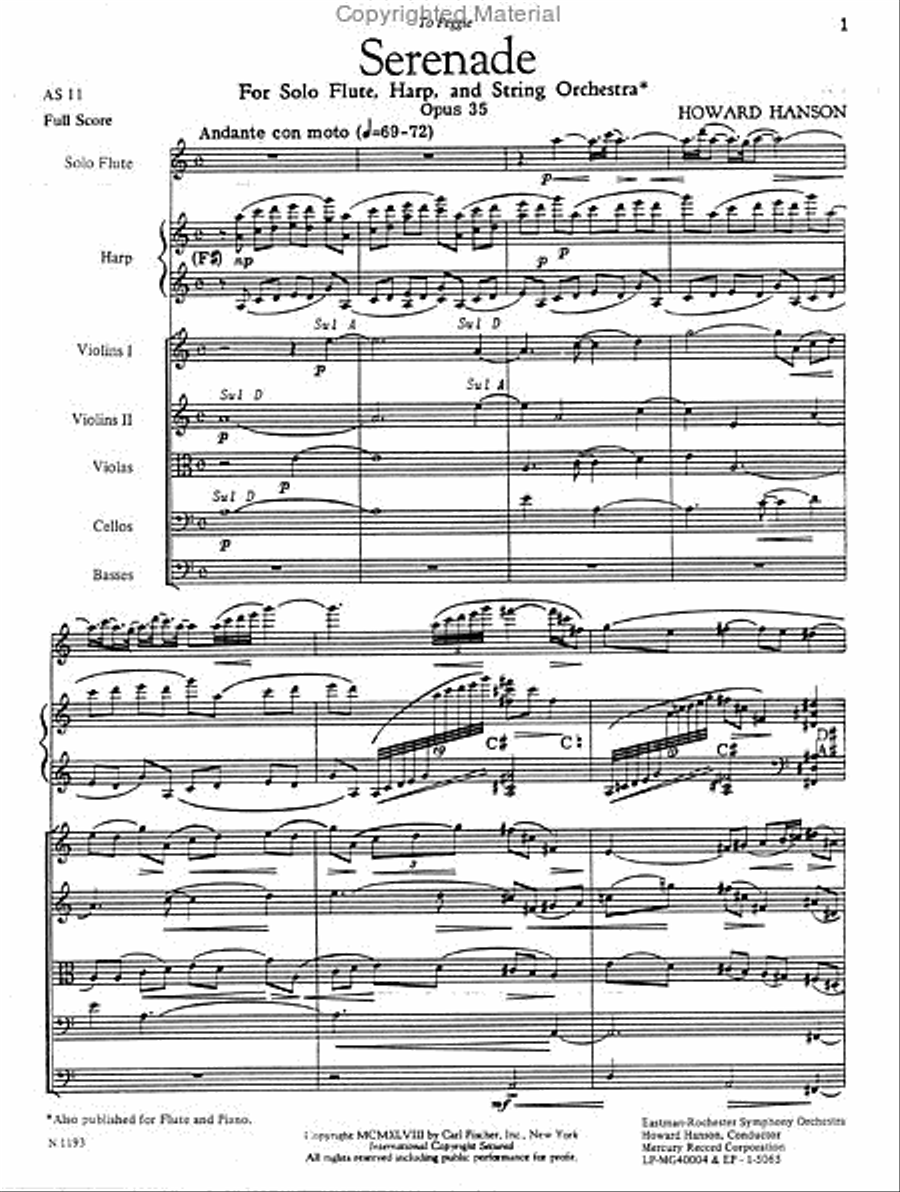 Serenade for Flute, Harp and Strings Orchestra scores gallery preview page 2