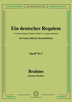 Book cover for Brahms-Ein deutsches Requiem(A German Requiem),Op.45 No.7,for Voices,Mixed Chorus&Piano