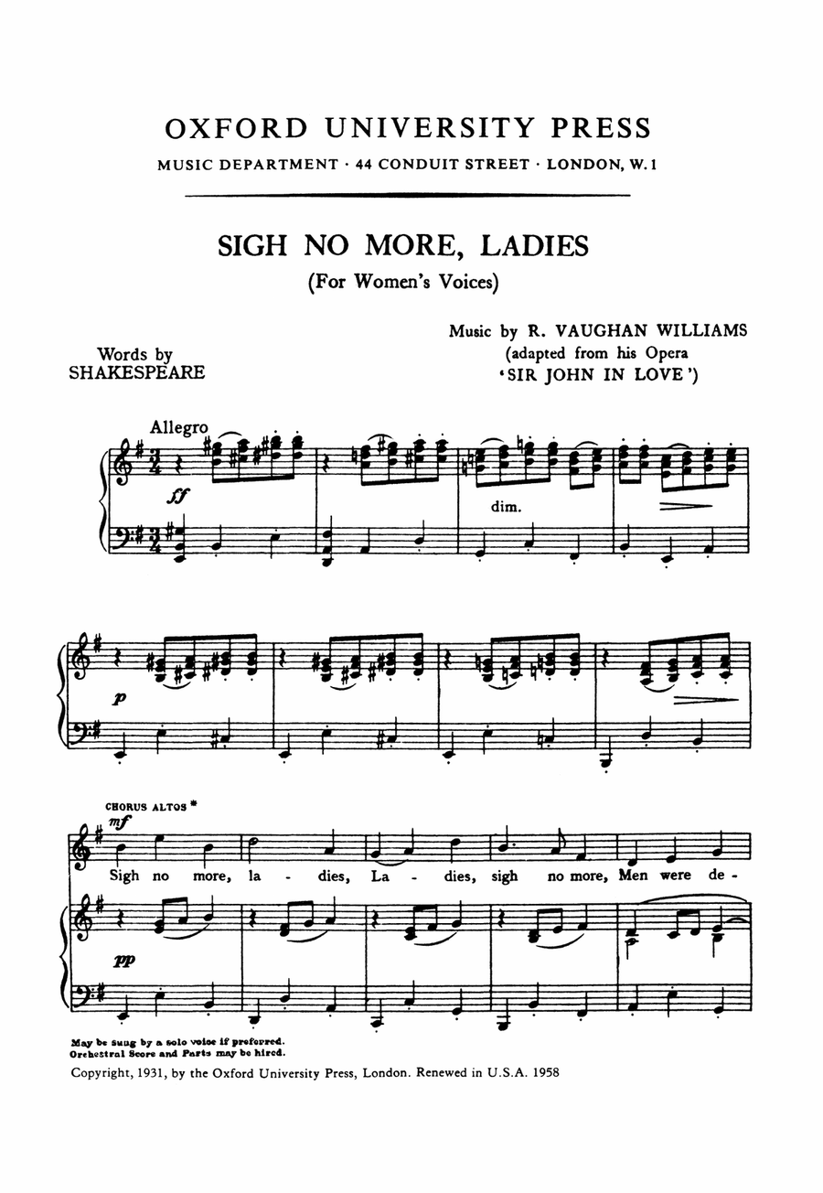 Sigh No More, Ladies