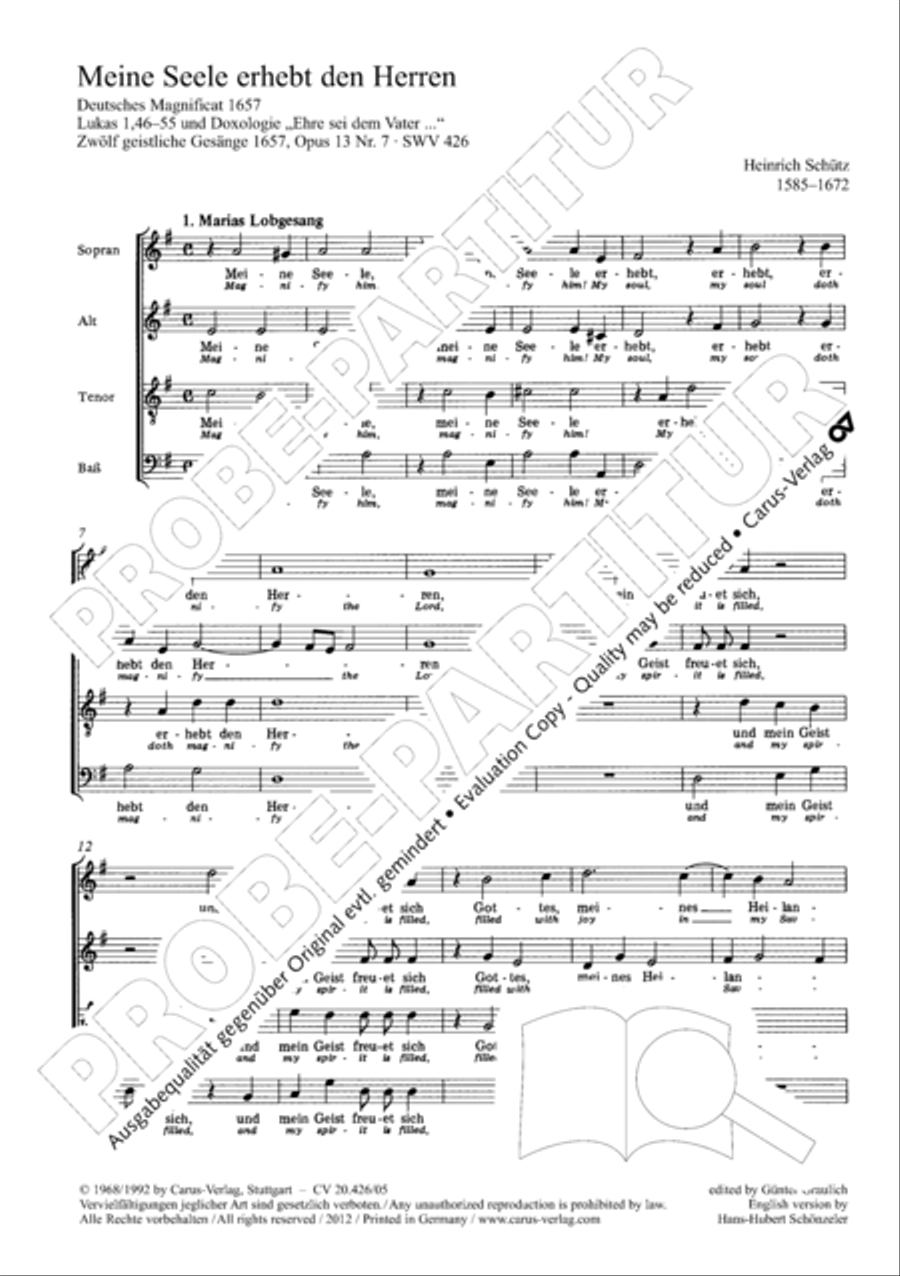 Magnificat (Meine Seele erhebt den Herrn); Ehre sei dem Vater Choir scores gallery preview page 3