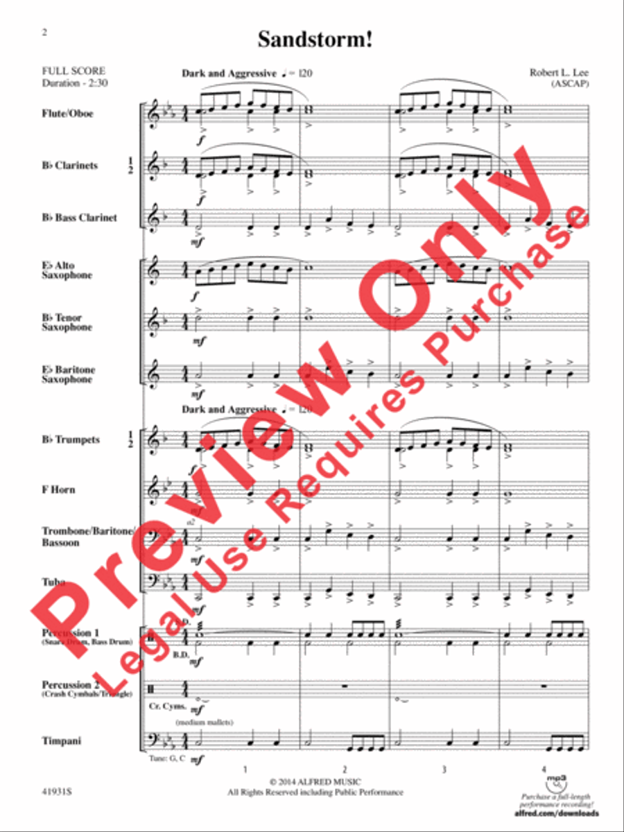 Sandstorm! Concert Band scores gallery preview page 3