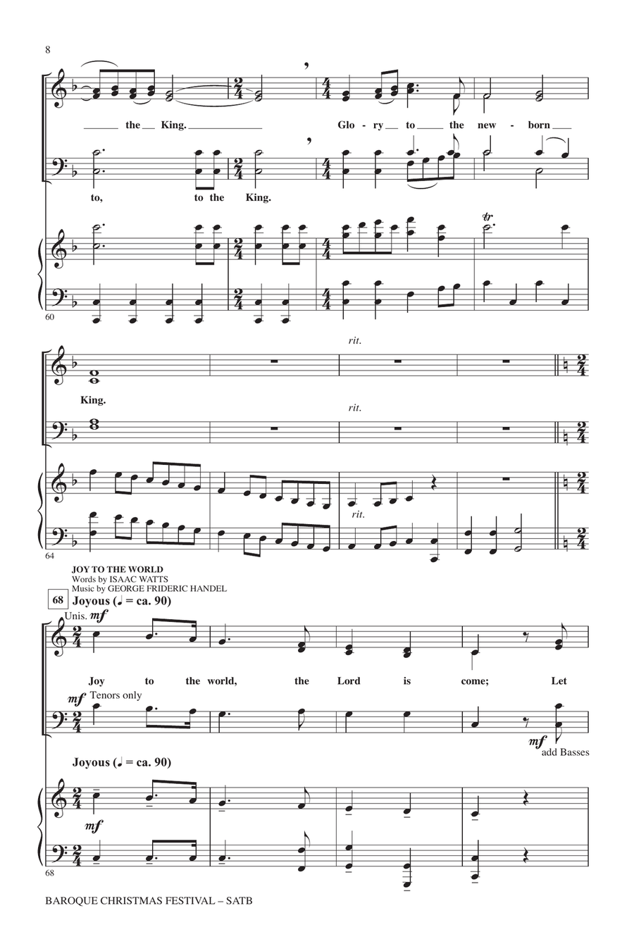 Baroque Christmas Festival (Medley) 4-Part scores gallery preview page 7