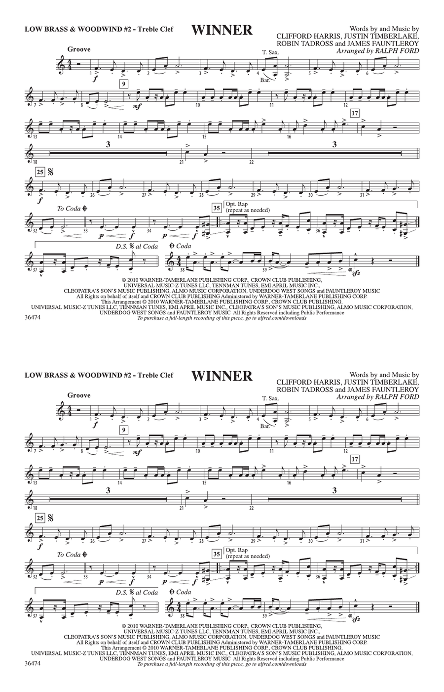 Winner: Low Brass & Woodwinds #2 - Treble Clef