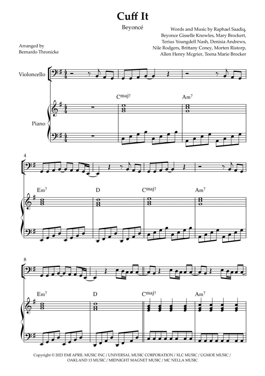 Cuff It Piano scores gallery preview page 1