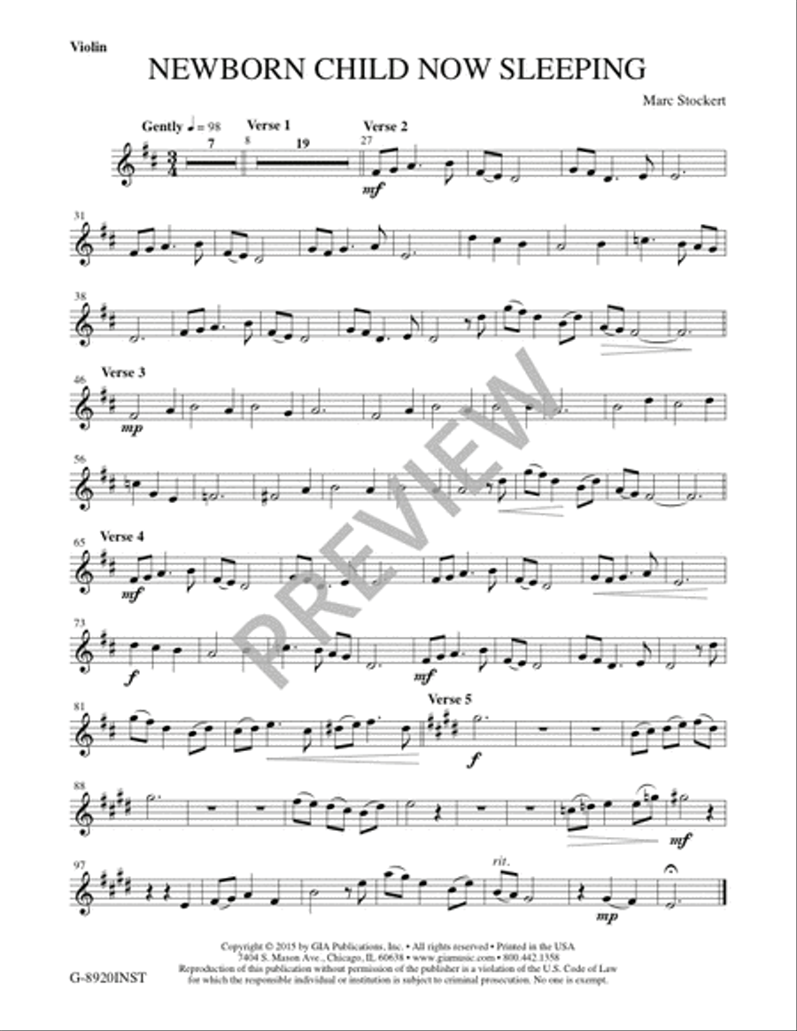 Newborn Child Now Sleeping - Instrument edition Cello scores gallery preview page 3