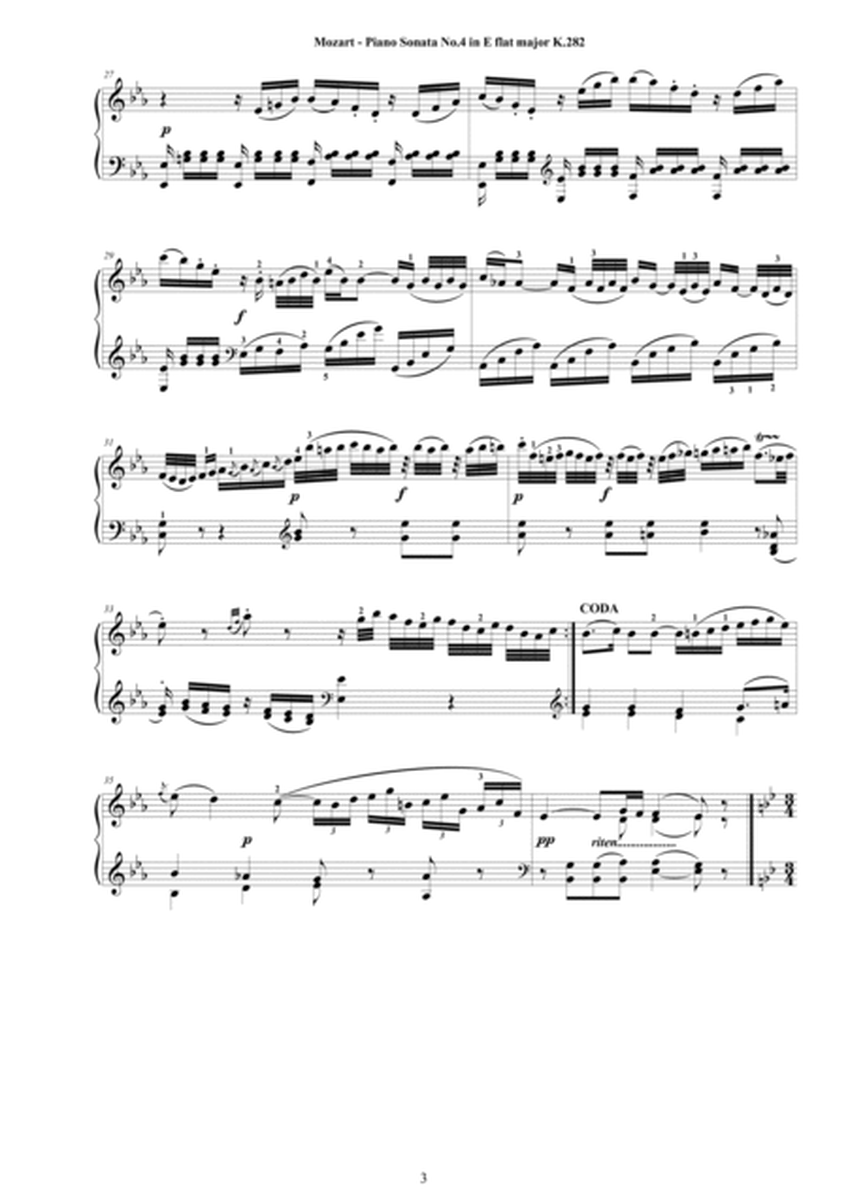 Mozart - Piano Sonata No.4 in E flat major K 282 - Complete score image number null
