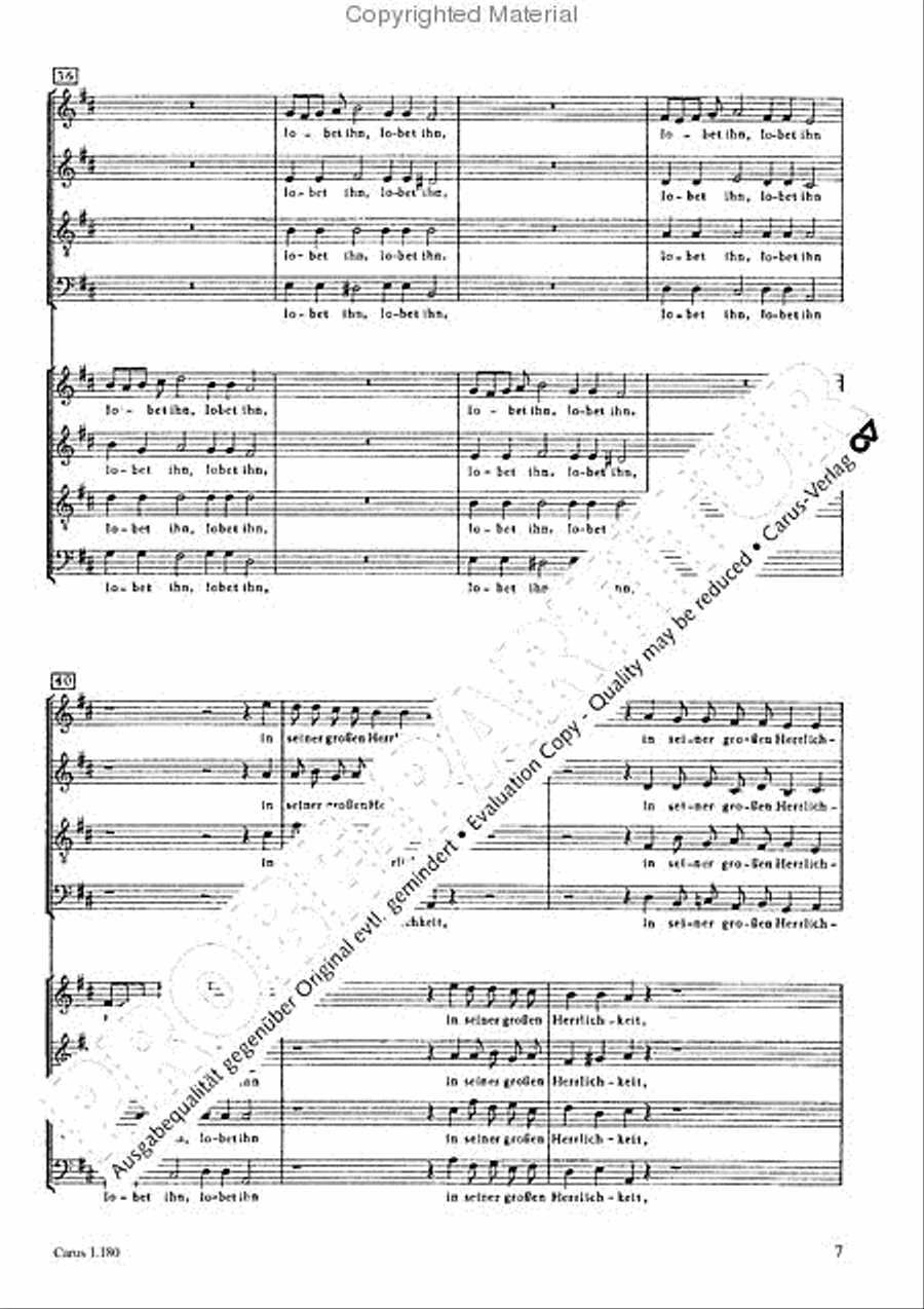 Lobet den Herren in seinem Heiligtum 4-Part scores gallery preview page 8
