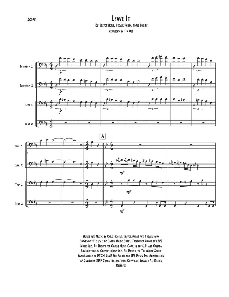 Leave It Brass Quartet scores gallery preview page 1
