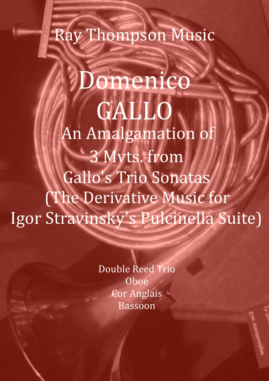 Gallo: 3 movts from 2 Trio Sonatas - Pulcinella Suite III Scherzino - double reed trio Woodwind Trio scores gallery preview page 1