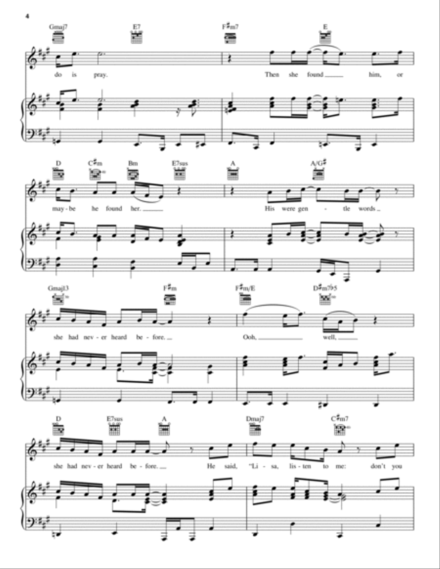 Lisa, Listen To Me Lisa, Listen To Me Piano, Vocal, Guitar scores gallery preview page 4