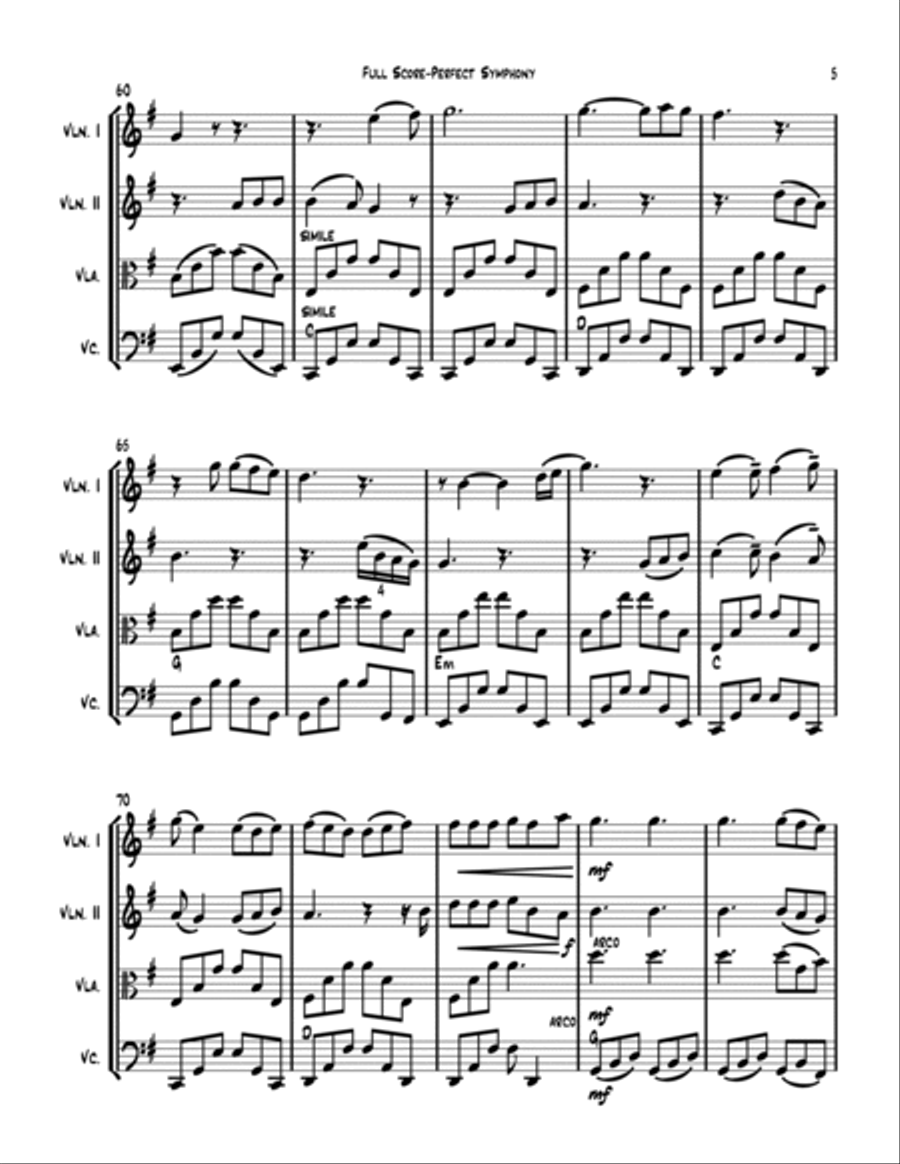 Perfect Symphony String Quartet scores gallery preview page 5