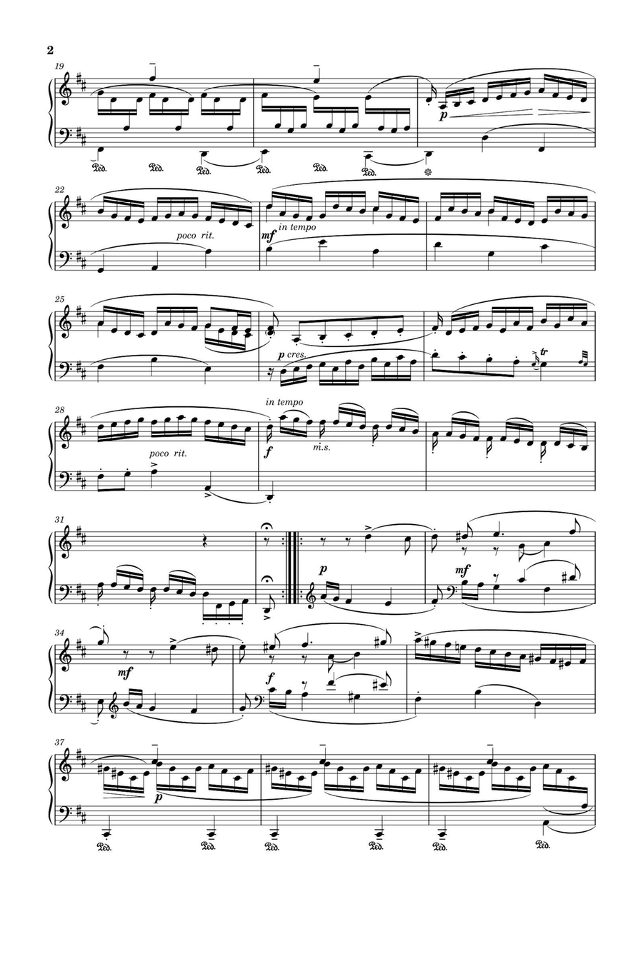 Sonata in B minor, K. 27 - Domenico Scarlatti Piano Solo scores gallery preview page 2