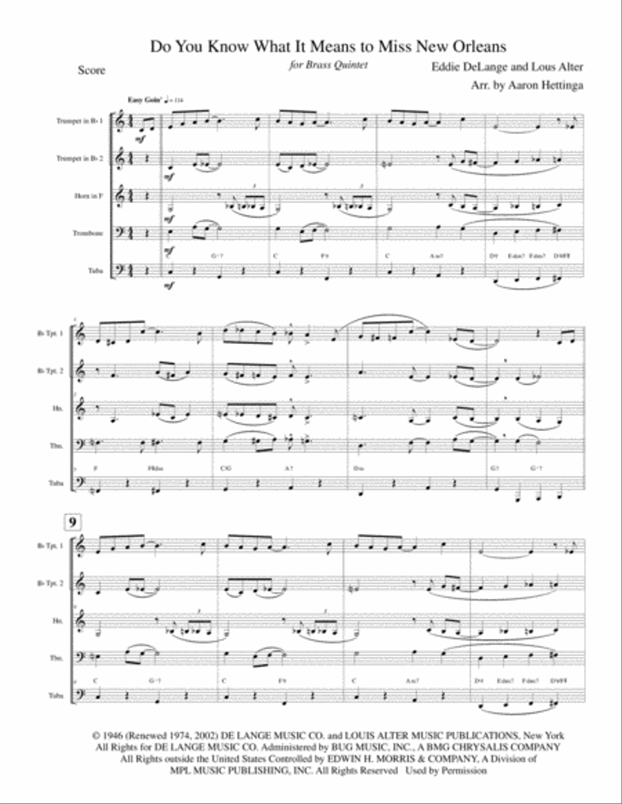 Do You Know What It Means To Miss New Orleans Brass Ensemble scores gallery preview page 3