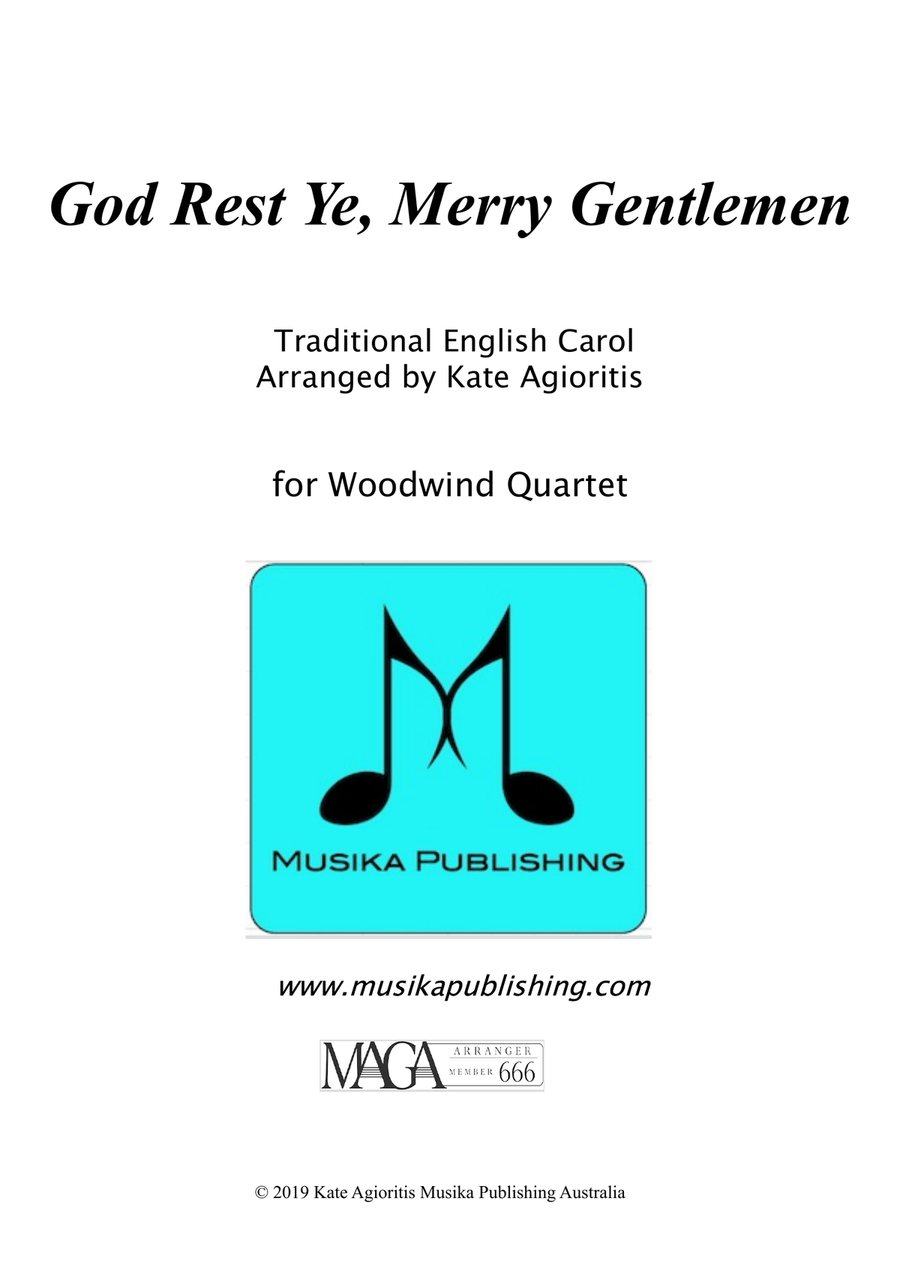 Book cover for God Rest Ye Merry Gentlemen - Woodwind Quartet