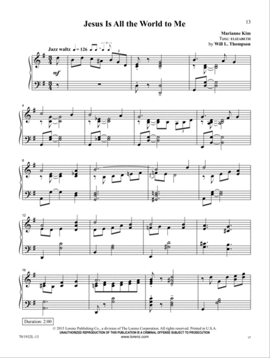 Jesus, Walk With Me Piano Solo scores gallery preview page 5