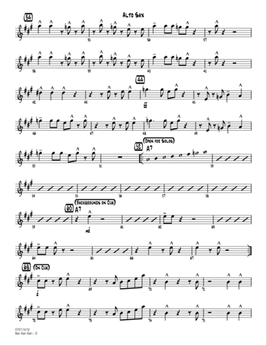 Ran Kan Kan - Alto Sax Jazz Ensemble scores gallery preview page 2