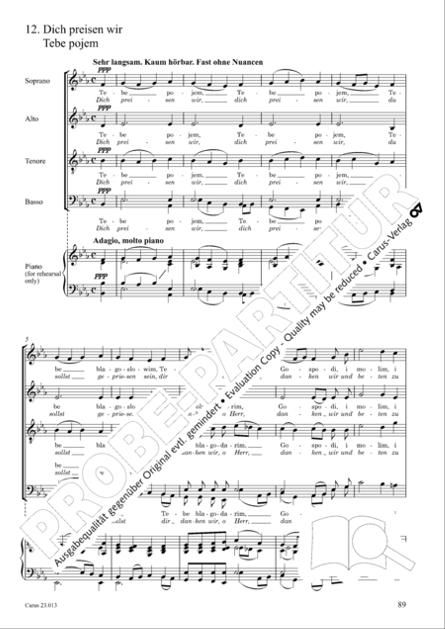 Liturgy of St. John Chrysostom op. 31 for mixed choir a cappella (Chrysostomos-Liturgie op. 31 fur Chor a cappella mit singbarem deutschem Text) A Cappella scores gallery preview page 111