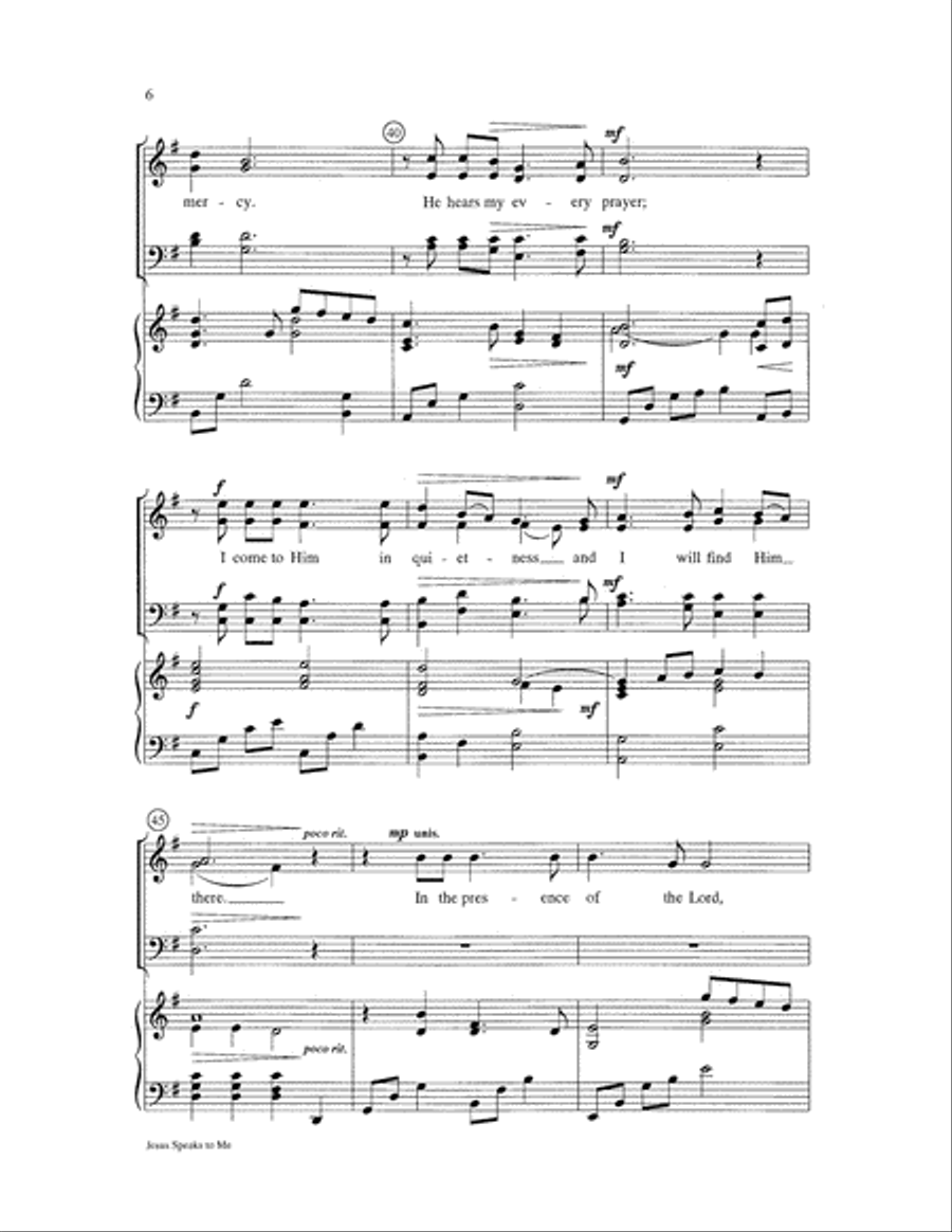 Jesus Speaks to Me Choir scores gallery preview page 6