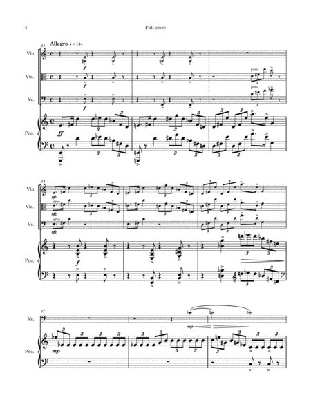 Piano Quartet Nº1 - for piano, violin, viola & cello