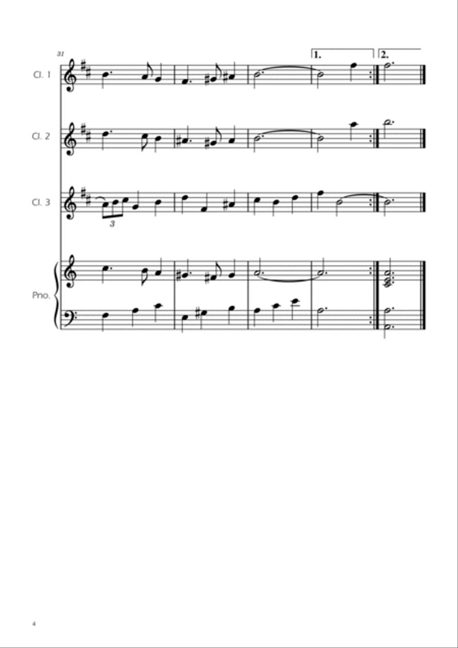 Greensleeves - Clarinet Trio w/ Piano Clarinet Trio scores gallery preview page 5