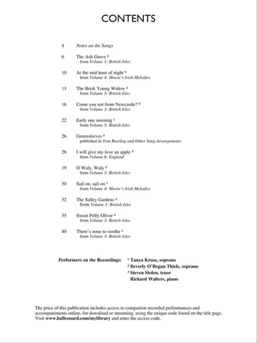 12 Selected Folksong Arrangements High Voice scores gallery preview page 3