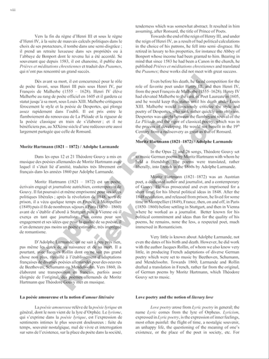 Songs of Gouvy, Volume 2: 18 Sonnets et chansons de Desportes; 18 Poésies de Moritz Hartmann Voice Solo scores gallery preview page 27