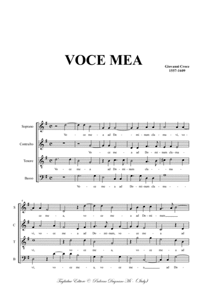 VOCE MEA - G. Croce - For SATB Choir image number null
