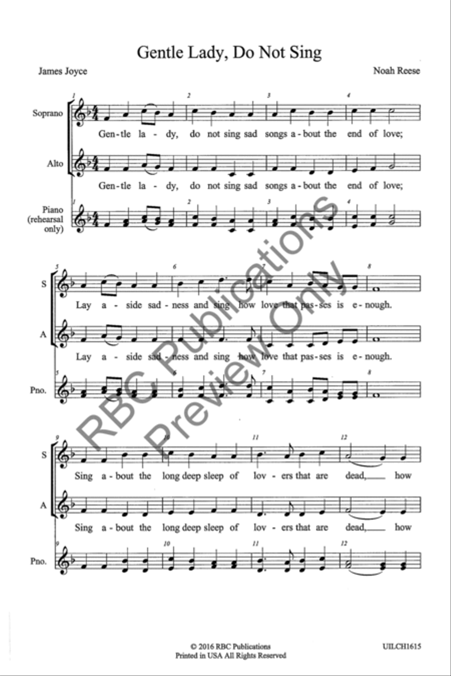 Gentle Lady, Do Not Sing (SA) SA scores gallery preview page 3