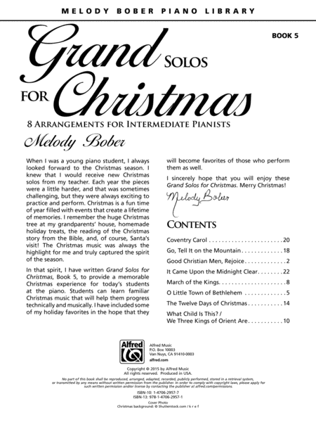 Grand Solos for Christmas, Book 5 Piano Solo - Sheet Music
