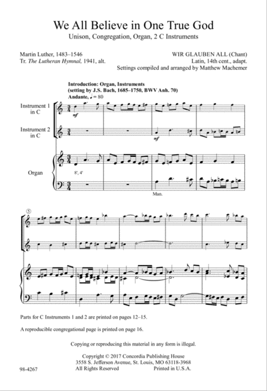 We All Believe in One True God Unison Choir scores gallery preview page 2