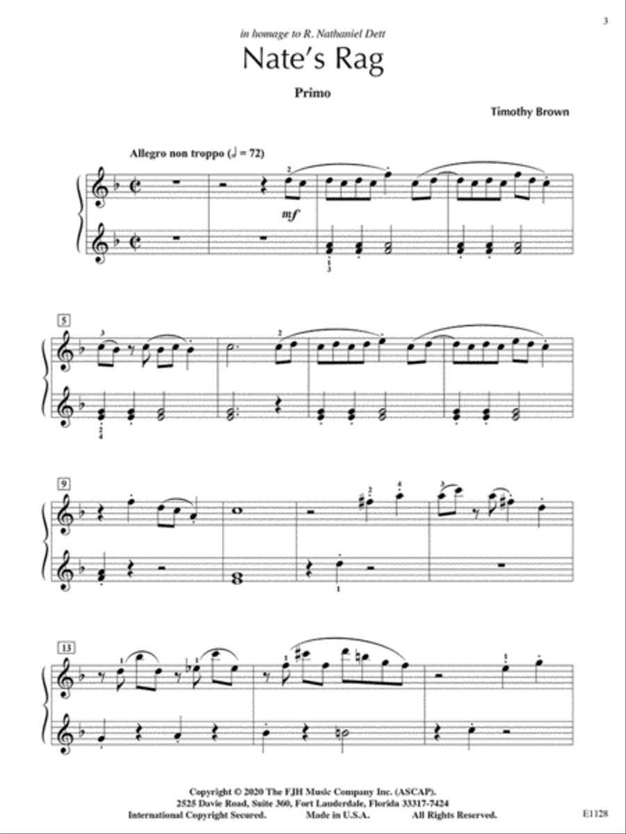 Nate's Rag Piano Quartet scores gallery preview page 3