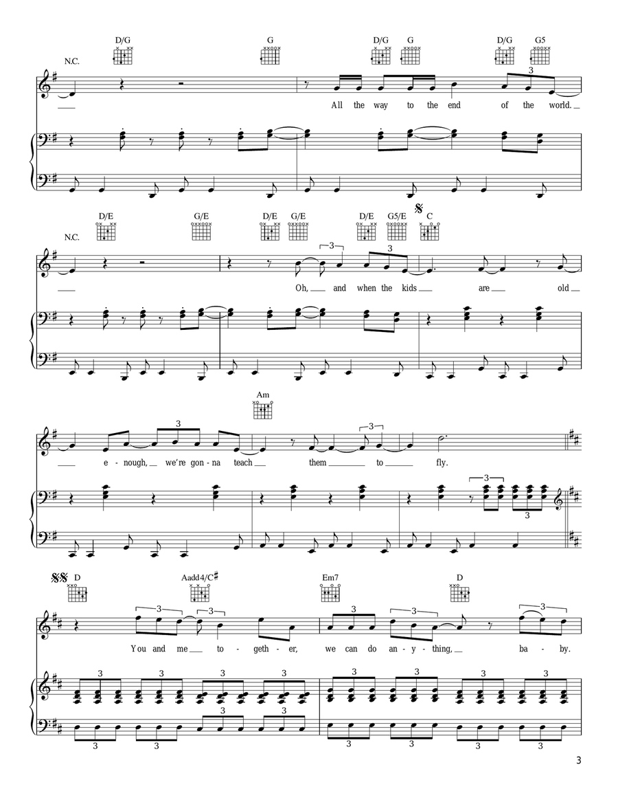 You & Me Piano, Vocal, Guitar scores gallery preview page 3