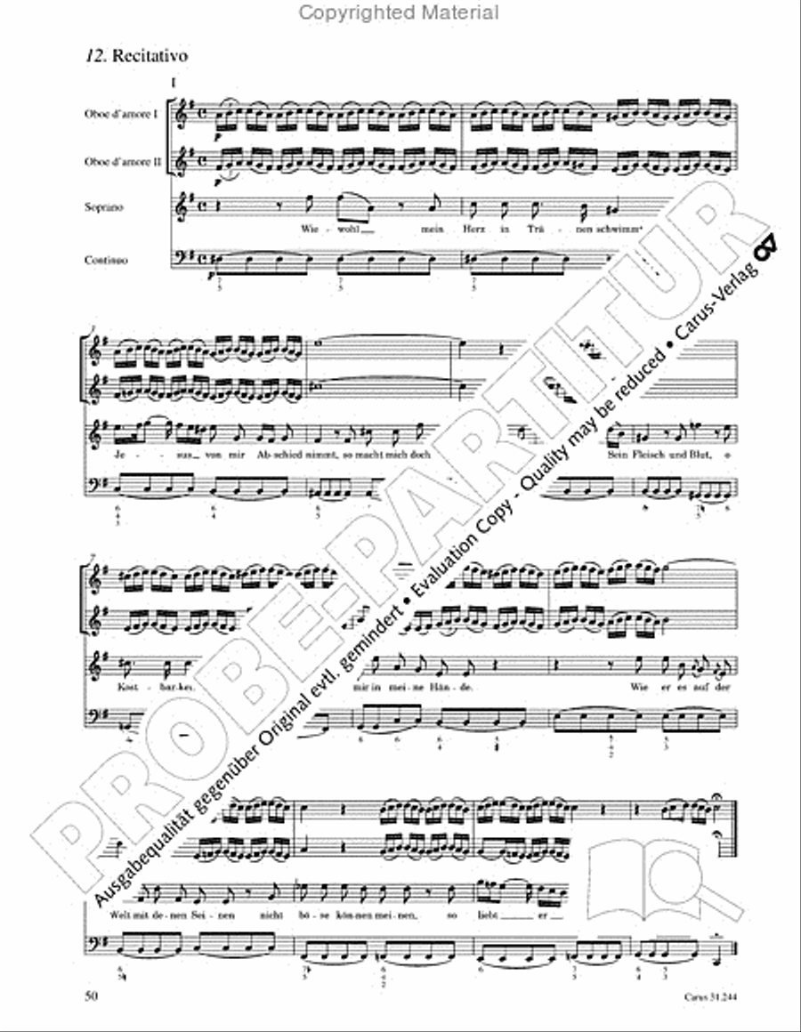 St. Matthew Passion (Matthaus-Passion) 4-Part scores gallery preview page 52