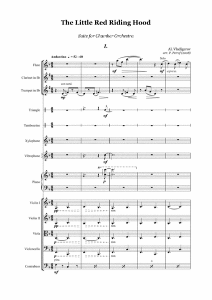 Al. Vladigerov - The Little Red Riding Hood - suite for chamber orchestra, score image number null