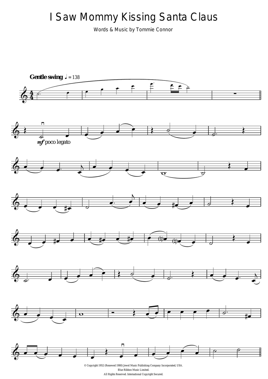 I Saw Mommy Kissing Santa Claus Violin Solo scores gallery preview page 1
