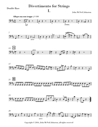 Divertimento For Strings: I. Allegro - Parts