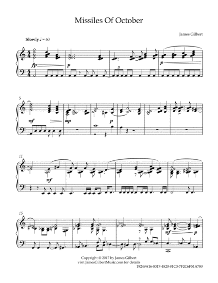Missiles Of October Piano Solo scores gallery preview page 2