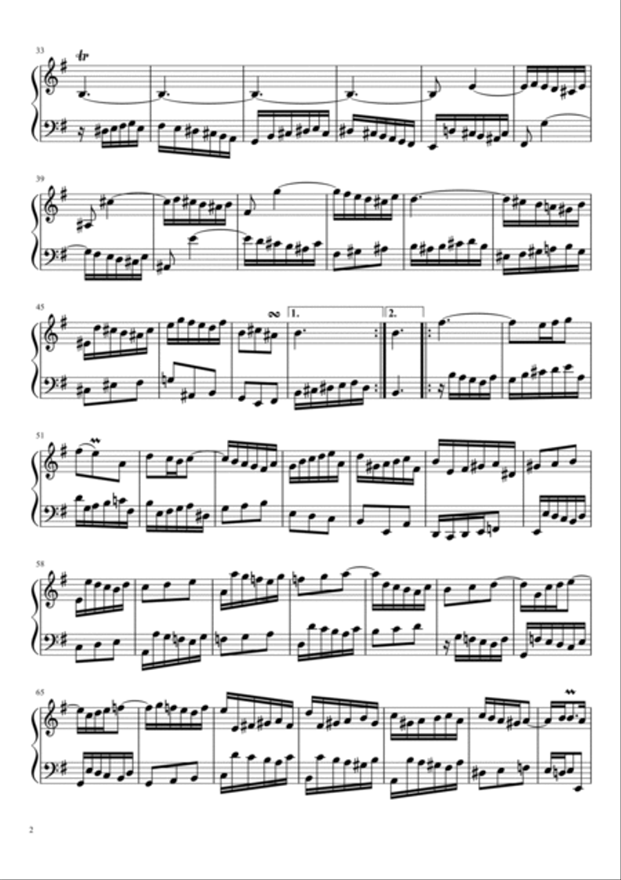 Prelude No. 10 BWV 879 in E Minor Piano Solo scores gallery preview page 2