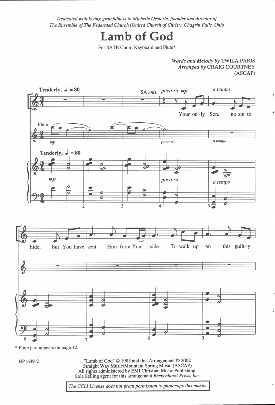 Lamb of God 4-Part scores gallery preview page 3