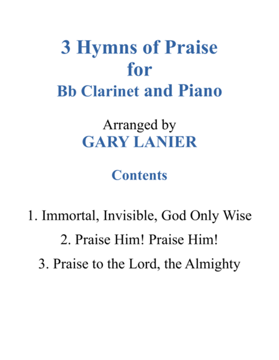 Gary Lanier: 3 HYMNS of PRAISE (Duets for Bb Clarinet & Piano) image number null