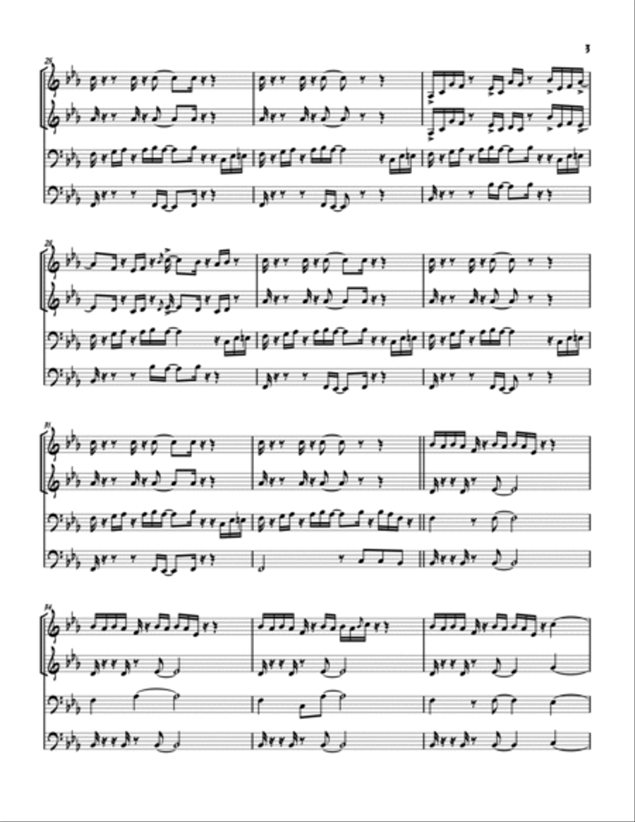 Pick Up The Pieces Brass Quartet scores gallery preview page 4